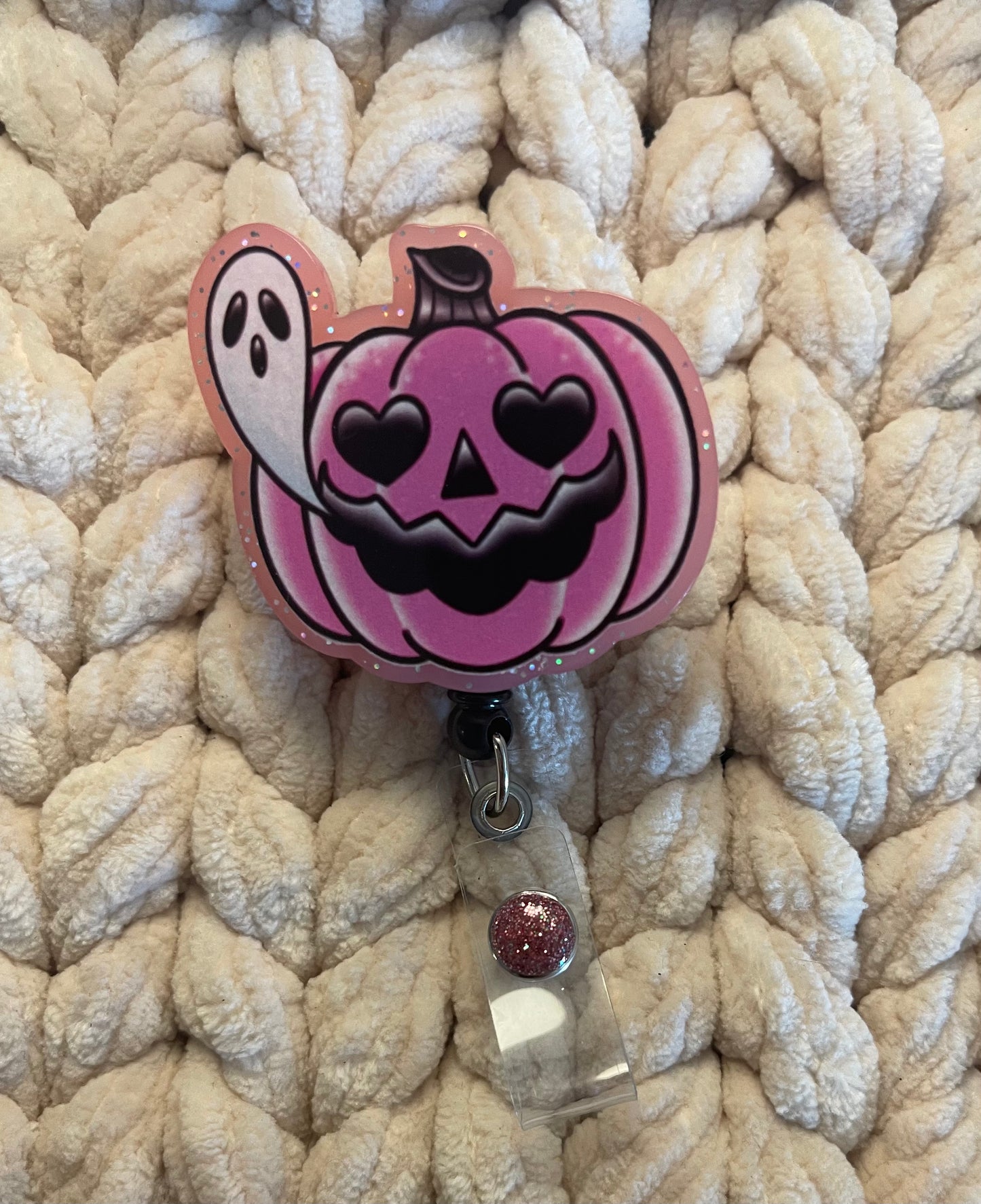 Pumpkin and Ghost Friend Badge Reel
