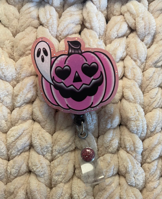 Pumpkin and Ghost Friend Badge Reel