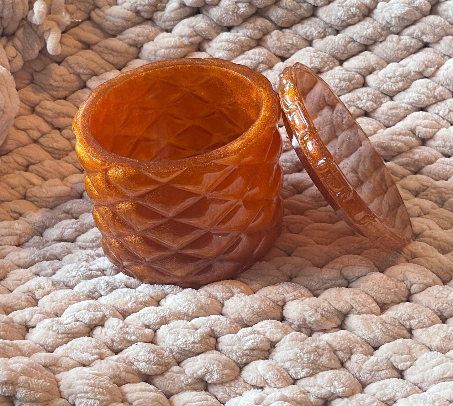 Hand-Poured Resin Trinket Jar