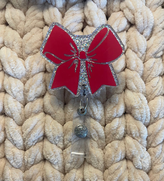 Red Bow Badge Reel